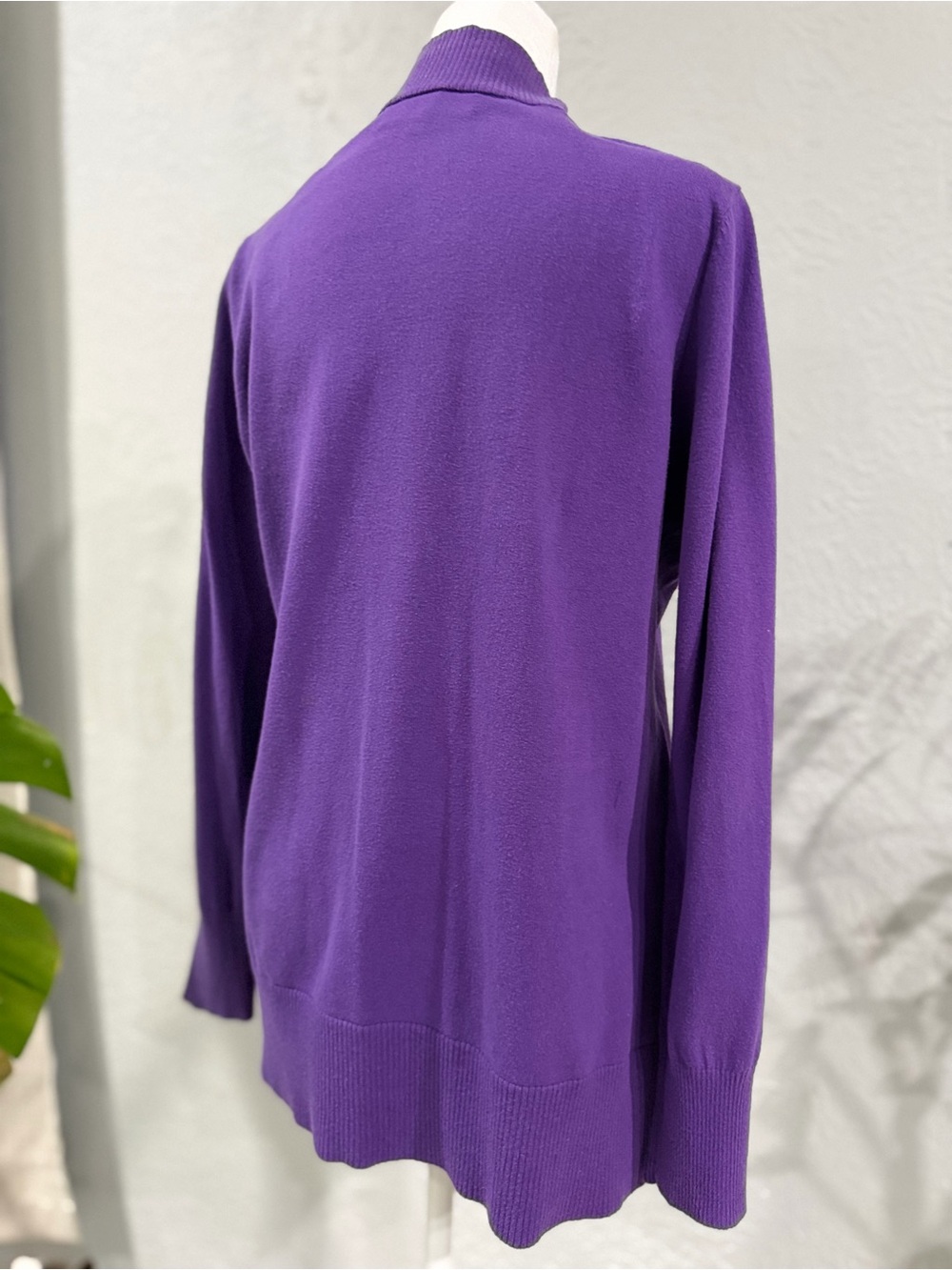 Jones New York Purple Button-Front Women's Cardigan Sweater - Picture 5 of 5
